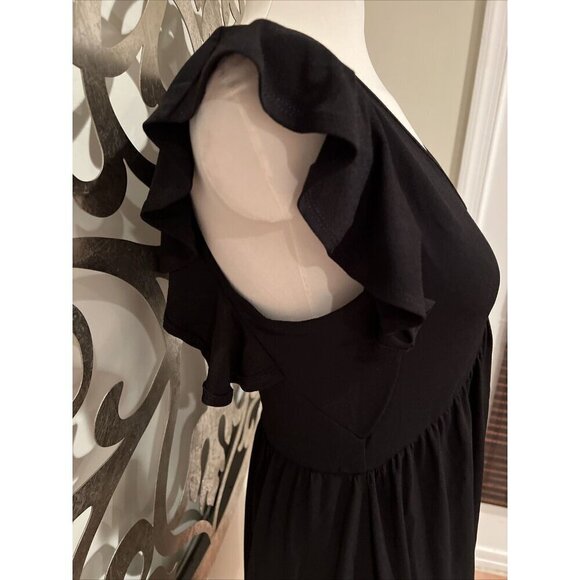 BCBGeneration Party Dress XS Black V-Neck Flutter Sleeve Mini Cocktail NEW NWT - Picture 3 of 9